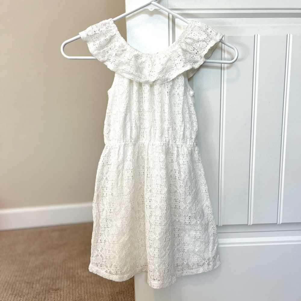 BRAND NEW H&M Girls White Lace Dress Sz 4-6Y